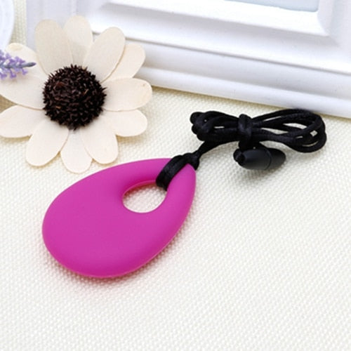 Silicone Teardrop Pendant Teething Necklace