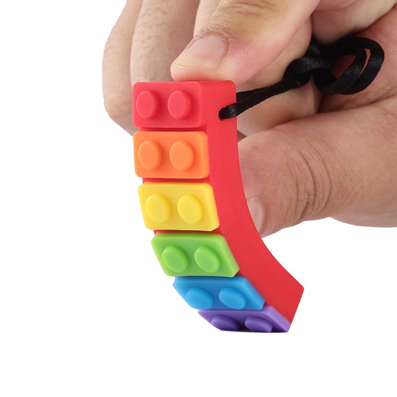 Rainbow Brick Chew Necklace