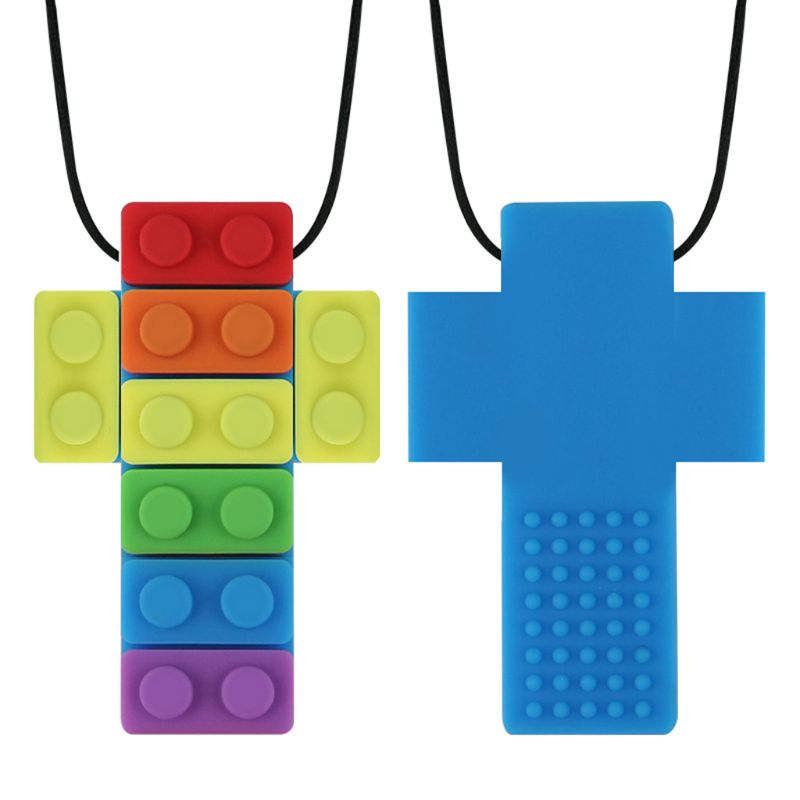 Rainbow Brick Chew Necklace