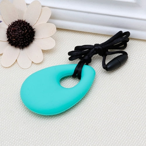 Silicone Teardrop Pendant Teething Necklace