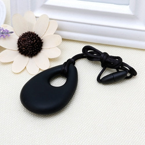 Silicone Teardrop Pendant Teething Necklace