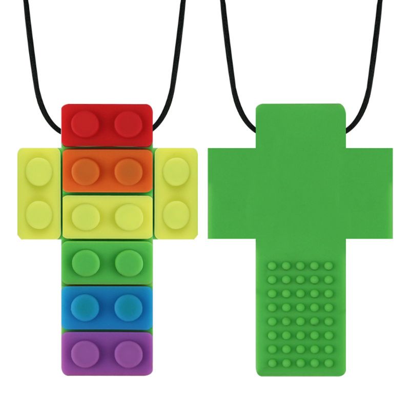 Rainbow Brick Chew Necklace