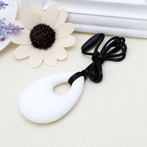 Silicone Teardrop Pendant Teething Necklace