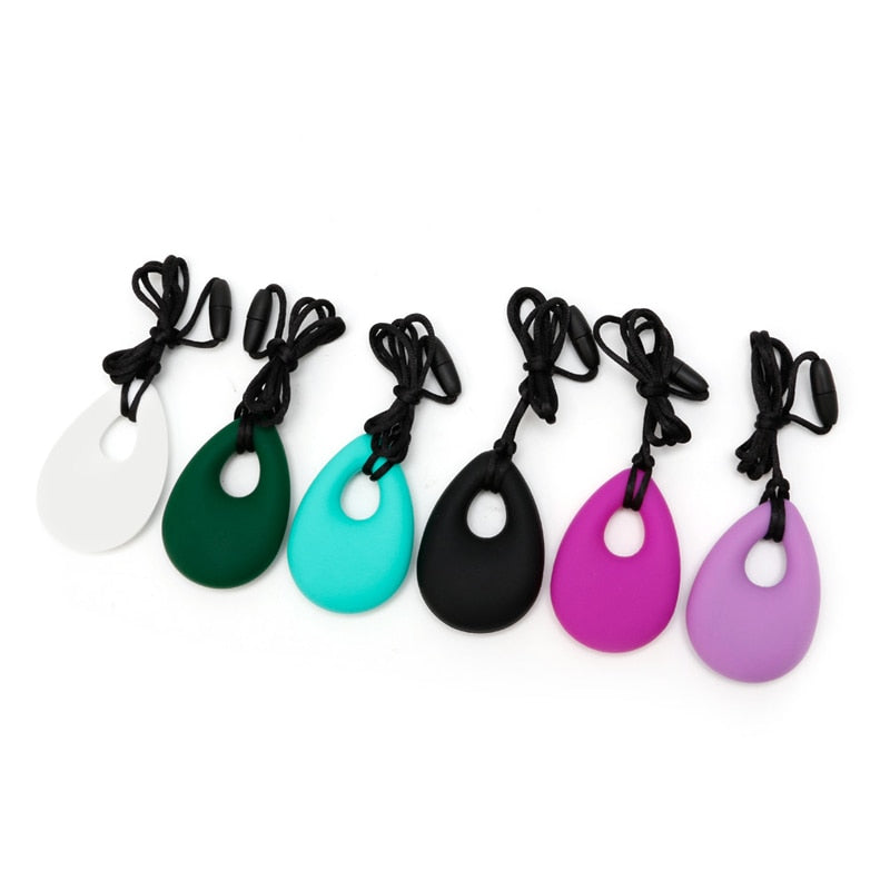 Silicone Teardrop Pendant Teething Necklace