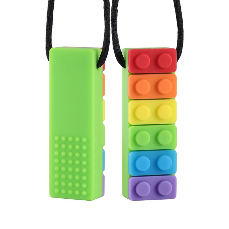 Rainbow Brick Chew Necklace