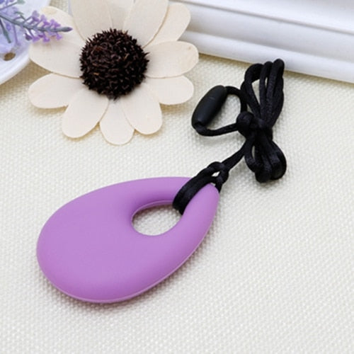 Silicone Teardrop Pendant Teething Necklace