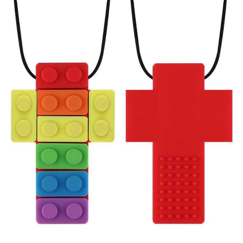 Rainbow Brick Chew Necklace