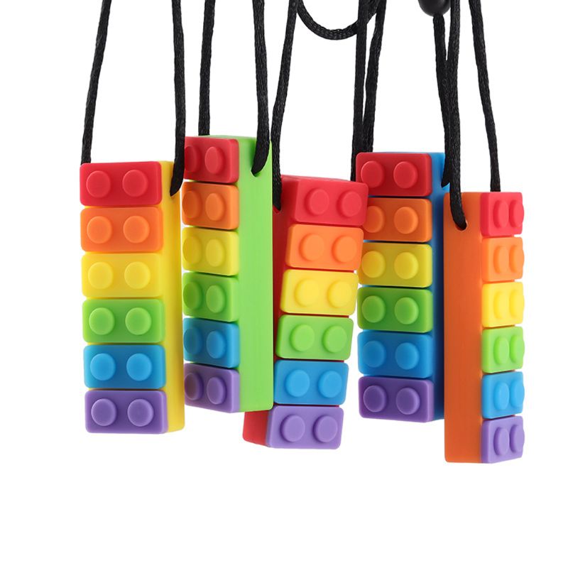 Rainbow Brick Chew Necklace