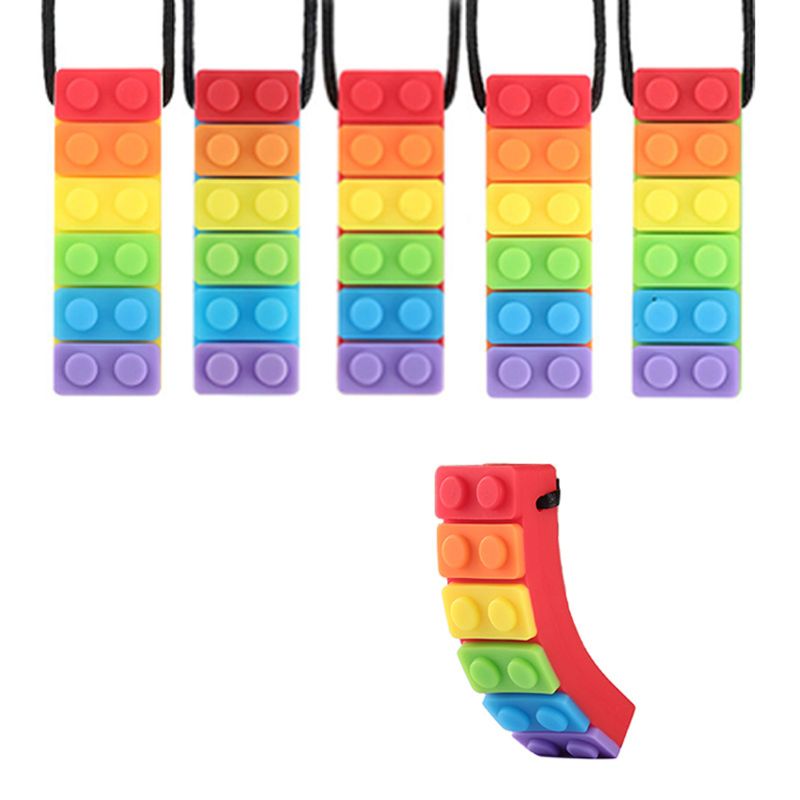 Rainbow Brick Chew Necklace